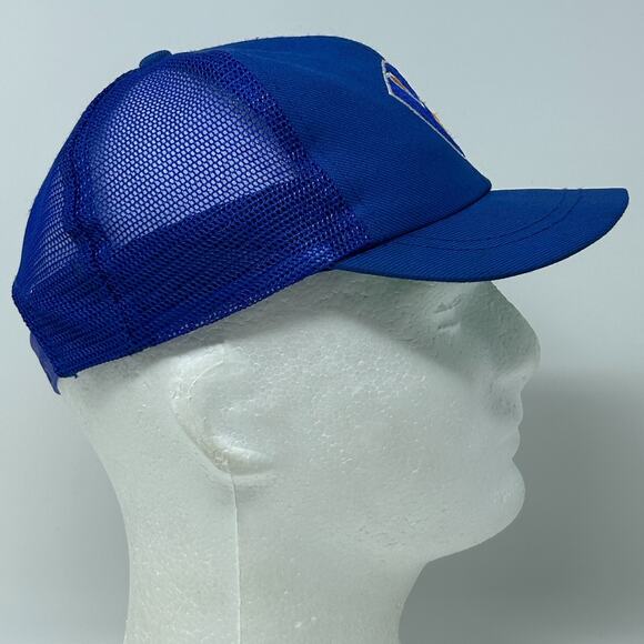 Vintage 80s Milwaukee Brewers Youth Trucker Hat Baseball Cap MLB Snapback Blue - Picture 11 of 13